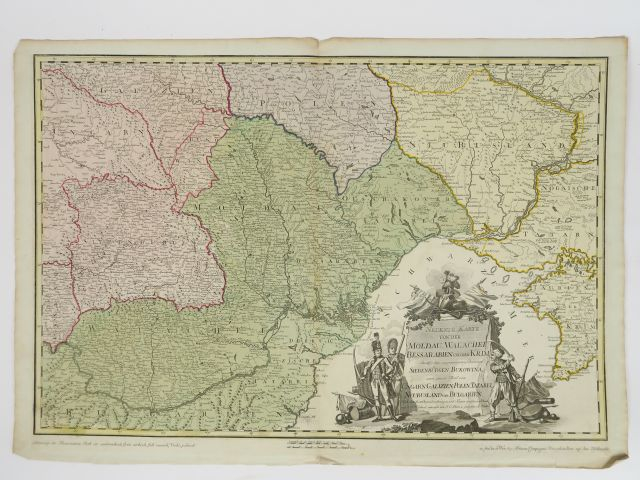 Lot de 3 cartes :  SCHUTZ H.C - Carte Moldau, Walachei, Bessarabien, K