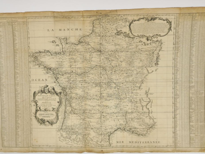MARALDI ET CASSINI DE THURY. Carte La France. Nouvelle carte qui compr