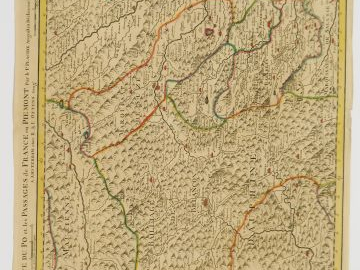 Lot de 3 cartes :  OTTENS - Carte Le cours du Po dans le milanais - Ca