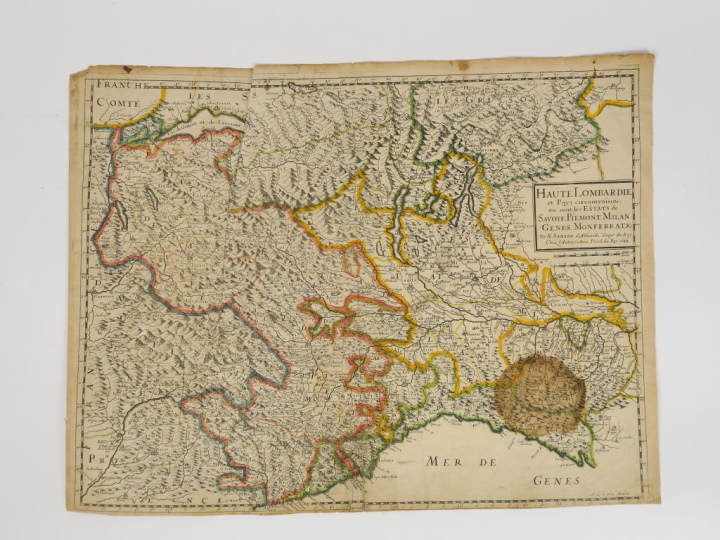Lot de 2 cartes :  SANSON. - Carte Haute Lombardie et pays circomvoisi