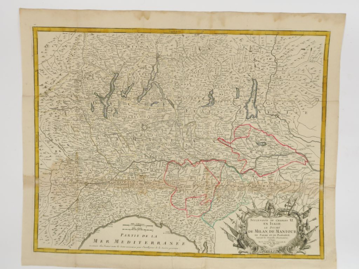 Lot de 2 cartes :  SANSON. - Carte Haute Lombardie et pays circomvoisi