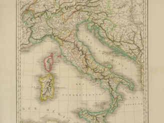 Vente aux enchères Lot de 2 cartes :  HERISSON. - Carte routière d'Italie. 1831 - Carte p