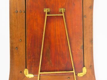 Grand miroir de toilette Art Nouveau en acajou et métal doré, à décor 