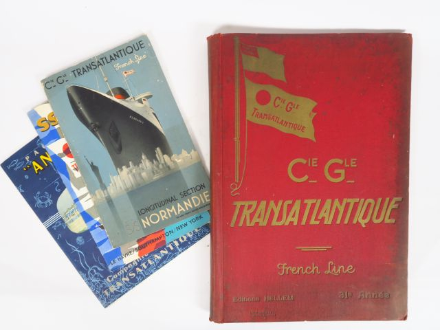 Trois dépliants et un ouvrage sur la Compagnie Générale Transatlantiqu