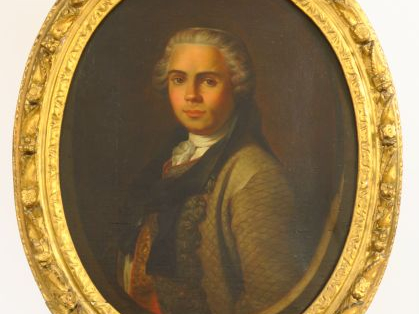 Ecole Française XVIIIème. 'Portrait d'homme en habit'. Huile sur toile