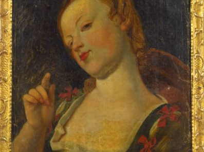 Ecole française fin XVIIIème début XIXe "Portrait de jeune fille" Huil