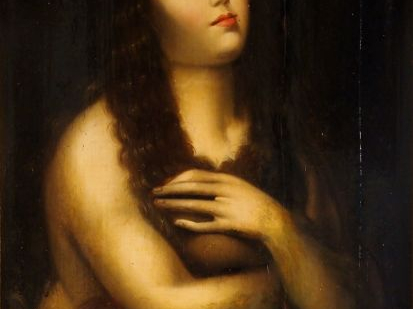 Ecole du Nord XVIIème "Marie-Madeleine". Huile sur panneau (restaurati