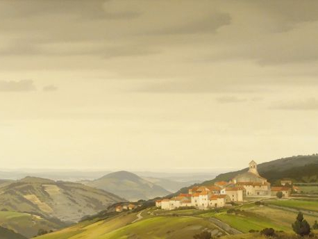 P. de CLAUSADE "Le col de Forton en Roussillon". Huile sur toile, sign