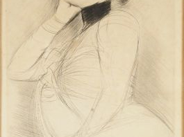 HELLEU "Portrait de jeune fille" Eau forte, signée en bas à gauche.