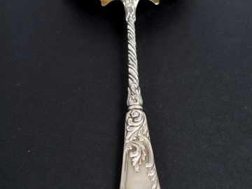 Pelle à fraise et une pelle à sucre Napoléon III en argent et vermeil,