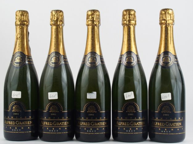 5 BOUTEILLES CHAMPAGNE ALFRED GRATIEN BRUT - 1991