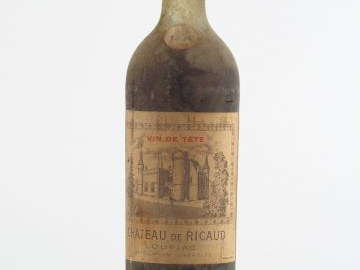 1 BOUTEILLE CHÂTEAU DE RICAUD 'VIN DE TÊTE' LOUPIAC - 1934 - HEP-MEP/B