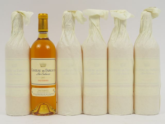 6 BOUTEILLES CHÂTEAU DE FARGUES SAUTERNES - 2003 - CBO