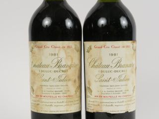 Vente aux enchères 2 MAGNUMS CHÂTEAU BRANAIRE GCC ST JULIEN - 1981 - 1 BG/1 LB/ELT