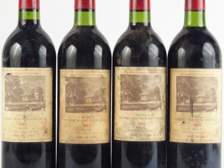 4 BOUTEILLES CHÂTEAU DUHART MILON GCC PAUILLAC - 1982 - 2 BG/EA