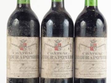 3 BOUTEILLES CHÂTEAU LATOUR A POMEROL - 1982 - E POUSSIEREUSES
