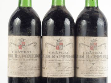 3 BOUTEILLES CHÂTEAU LATOUR A POMEROL - 1982 - E POUSSIEREUSES/BG