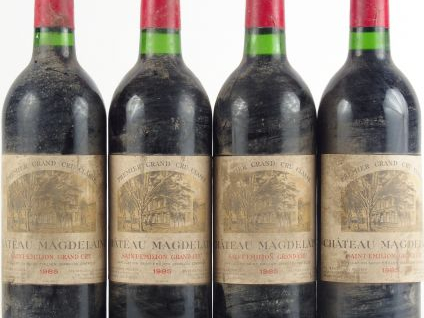 4 BOUTEILLES CHÂTEAU LA MAGDELAINE 1er GCC ST EMILION - 1985 - E POUSS