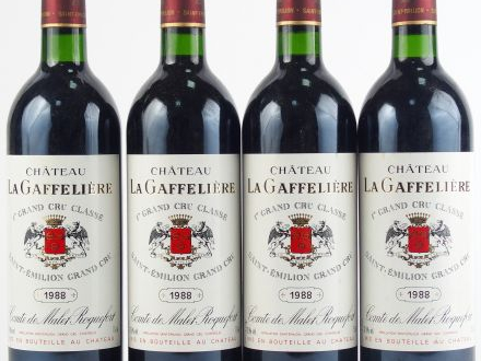 4 BOUTEILLES CHÂTEAU LA GAFFELIERE 1er GCC ST EMILION - 1988 - BG+