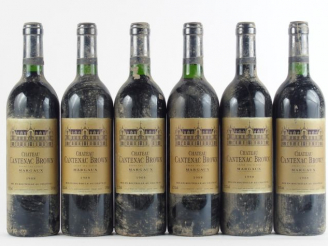 Vente aux enchères 6 BOUTEILLES CHÂTEAU CANTENAC BROWN GCC MARGAUX - 1988 - BS