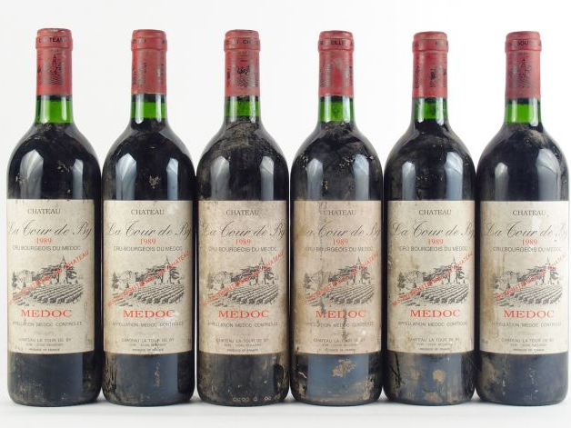 6 BOUTEILLES CHÂTEAU LA TOUR DE BY CB MEDOC - 1989 - BS/BG+
