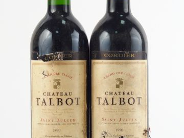 2 BOUTEILLES CHÂTEAU TALBOT GCC ST JULIEN - 1990 - EA