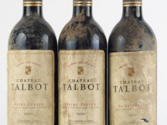 Vente aux enchères 3 BOUTEILLES CHÂTEAU TALBOT GCC ST JULIEN - 1990 - BS/1 EA