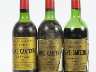 3 BOUTEILLES CHÂTEAU BRANE CANTENAC GCC MARGAUX : 1 de 1982 MEP - 2 de