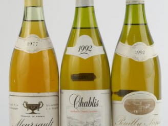 Vente aux enchères 3 BOUTEILLES : 1 MEURSAULT 'CLOS DU CROMIN' R. JAVILLIER 1977 - 1 CHAB