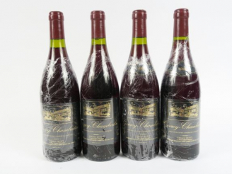 Vente aux enchères 4 BOUTEILLES GEVREY CHAMBERTIN G. QUIVY - 1992 - 2 COLLERETTES MANQUAN