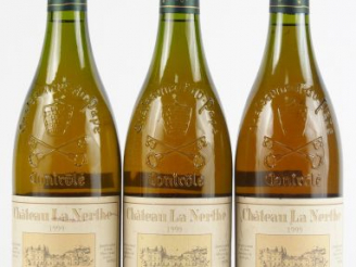 Vente aux enchères 3 BOUTEILLES CHÂTEAU LA NERTHE BLANC CHATEAUNEUF DU PAPE - 1999