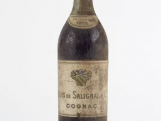 Vente aux enchères 1 BOUTEILLE COGNAC FINE CHAMPAGNE LOUIS DE SALIGNAC   CO - 1865 - BS/E