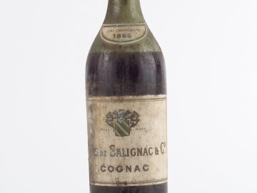 1 BOUTEILLE COGNAC FINE CHAMPAGNE LOUIS DE SALIGNAC   CO - 1865 - BS/E