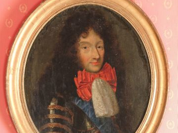 Ecole française XVIIIème « Portrait de deux militaires en médaillon »	