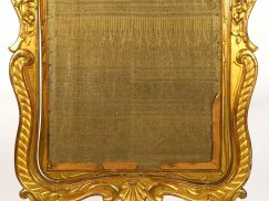 Ecran de chaleur XIXème de style Louis XV en bois et stuc doré à décor