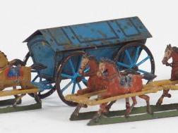 Lot de 2 attelages demi rondebosse fin XIXème (état d'usage, traces de