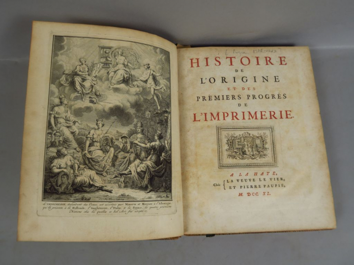 [MARCHAND, Prosper]. Histoire de l’origine et des progrès de l’Imprime