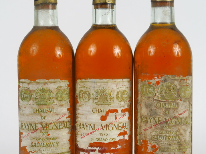 3 BOUTEILLES CHÂTEAU RAYNE VIGNEAU 1er GCC SAUTERNES - 1973 - EA/BG