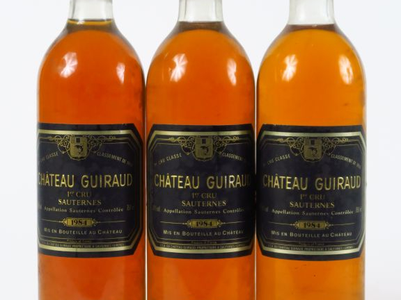3 BOUTEILLES CHÂTEAU GUIRAUD 1er CC SAUTERNES - 1984 - BG