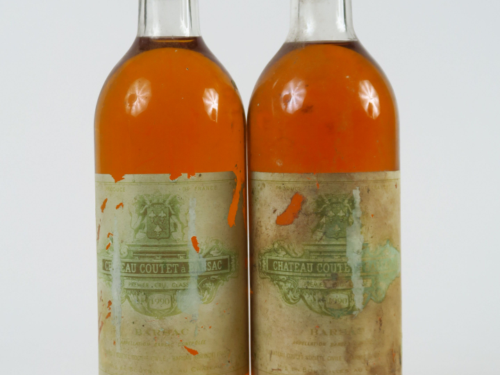 2 BOUTEILLES CHÂTEAU COUTET 1er CC SAUTERNES - 1990 - BG/EA