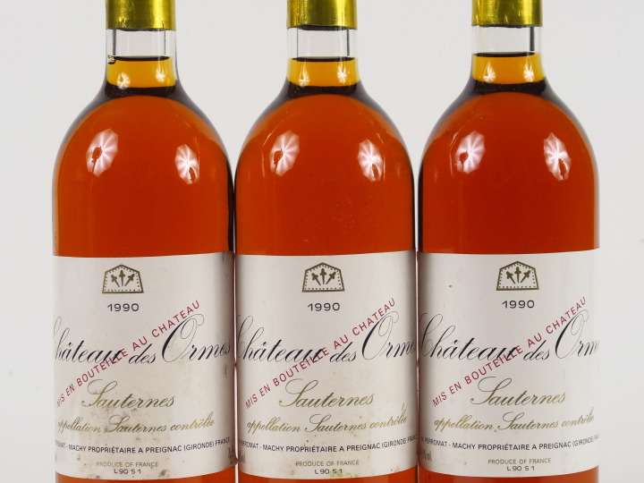 3 BOUTEILLES CHÂTEAU DES ORMES SAUTERNES - 1990
