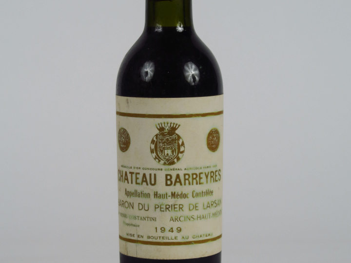 1 DEMIE BOUTEILLE CHÂTEAU BARREYRES 'BARON DU PERIER DE LARSAN' HAUT M