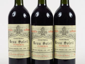 Vente aux enchères 3 BOUTEILLES CHÂTEAU BEAU SOLEIL POMEROL - 1985 - BG+