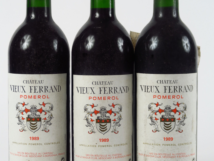 3 BOUTEILLES CHÂTEAU VIEUX FERRAND POMEROL - 1989
