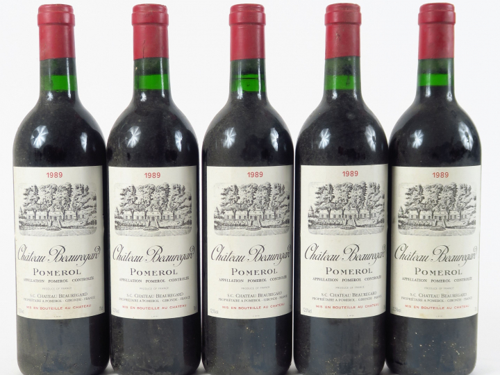 5 BOUTEILLES CHATEAU BEAUREGARD POMEROL - 1989