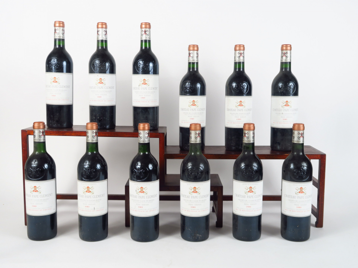 12 BOUTEILLES CHÂTEAU PAPE CLEMENT CC GRAVES - 1989 - 4 BG