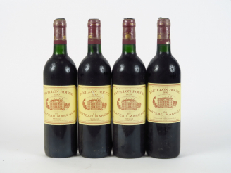 Vente aux enchères 4 BOUTEILLES PAVILLON ROUGE DU CHÂTEAU MARGAUX - 1990 - BG+