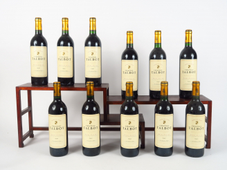 Vente aux enchères 11 BOUTEILLES CHÂTEAU TALBOT GCC ST JULIEN - 1990 - 4 BG