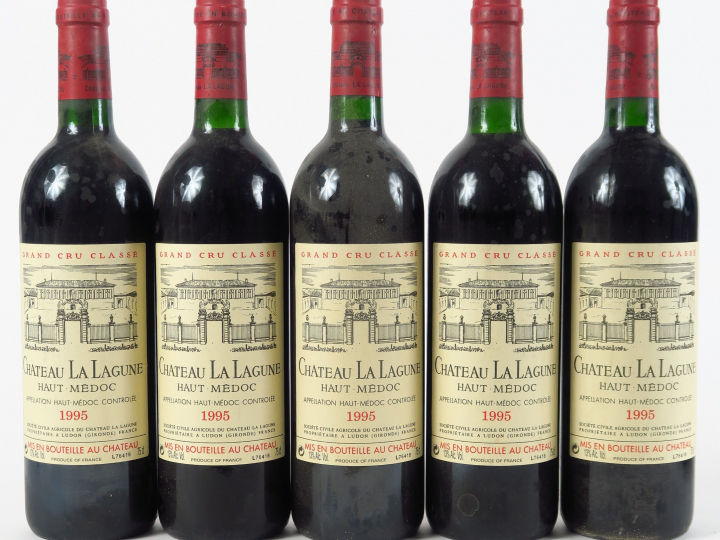 5 BOUTEILLES CHÂTEAU LA LAGUNE GCC HAUT MEDOC - 1995 - 3 BG