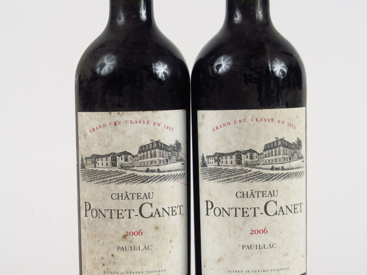 2 BOUTEILLES CHÂTEAU PONTET CANET GCC PAUILLAC - 2006 - BG+/ELS